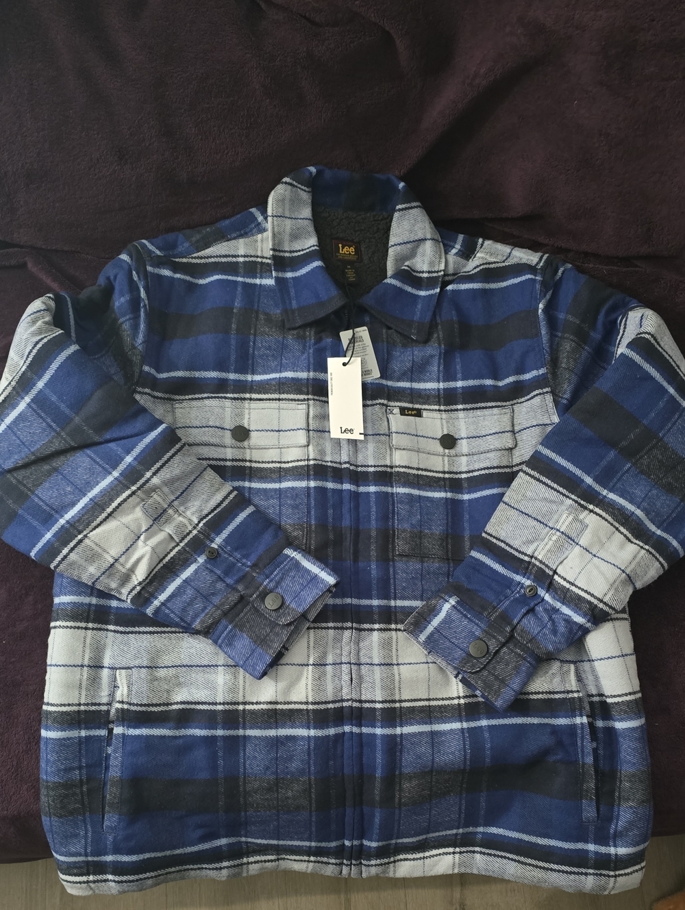Lee Sherpa Lined Flannel Overshirt Jacket